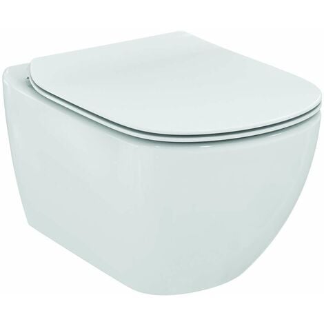Cuvette de toilette suspendue IDEAL STANDARD Tesi - T354601 - Avec abattant SoftClose - Technologie AquaBlade - Couleur blanche