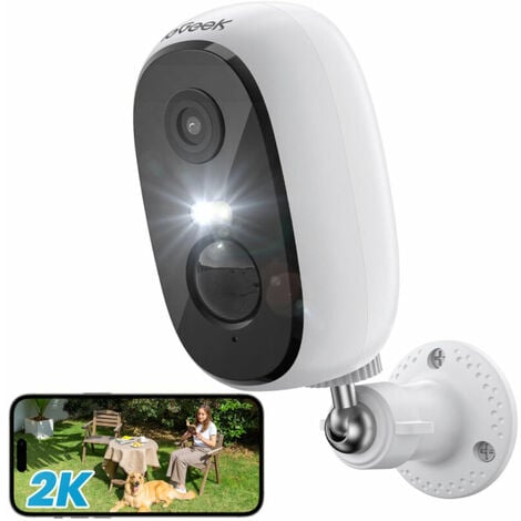 ieGeek 2K Camera Surveillance WiFi Exterieure sans Fil Batterie Vision Nocturne 20 m Détection de Mouvement PIR ZS-GQ1