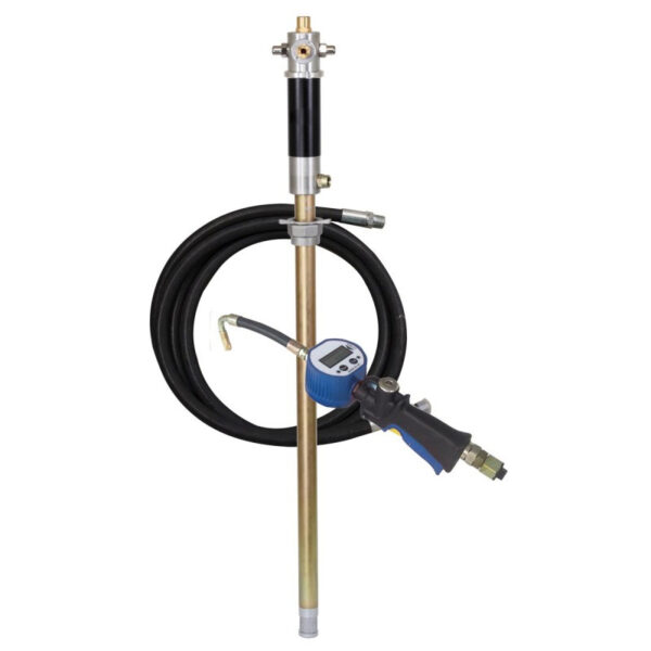 POMPE A HUILE 5: 1 PNEUMATIQUE + FLEXIBLE FUTS 180-220KG