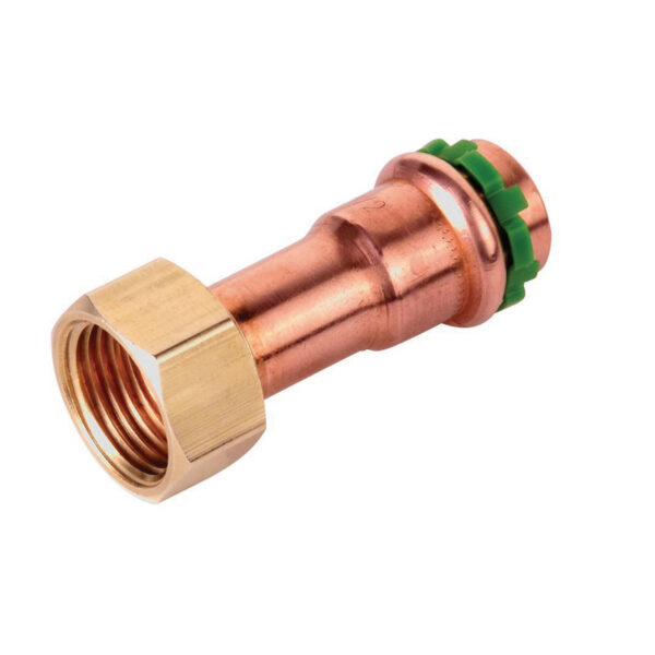 Raccord cuivre à sertir ecrou tournant à joint plat