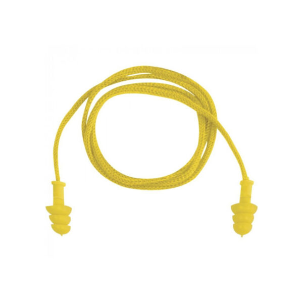 Sachet de 50 Paires de bouchons d'oreilles en TPR avec cordon + Boîte