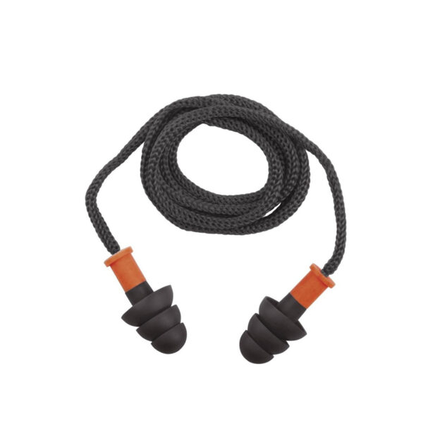 Sachet de 10 Paires de bouchons d'oreilles en TPR avec cordon + Boîte