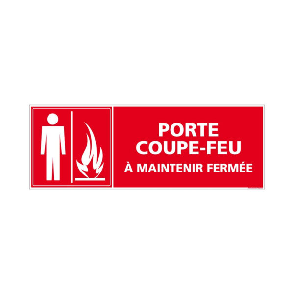 PORTE COUVRE-FEU A MAINTENIR FERMEE VINYLE ADHESIF