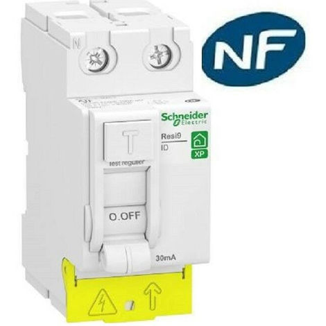 Interrupteur différentiel 2P 63A 30ma type A - Schneider R9PRA263