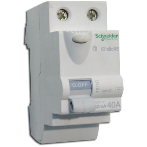 Interrupteur différentiel 40A 30mA Type AC embrochable sur répartiteur IDCLIC XE (non peignable) SCHNEIDER 16160