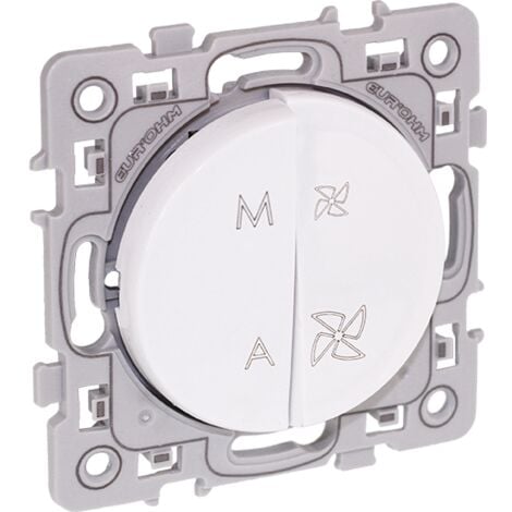 Interrupteur VMC 2 vitesses + interrupteur marche arret blanc - SQUARE