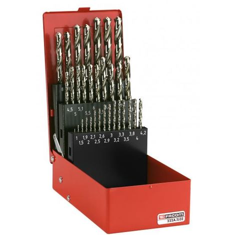 Jeu de 32 Forets FACOM tailles 1-10.5 mm - 222A.TJ32