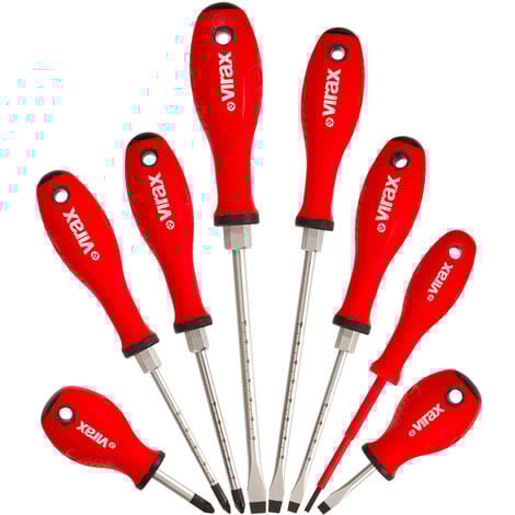 Jeu de 8 tournevis magnétiques en étui VIRAX 562034