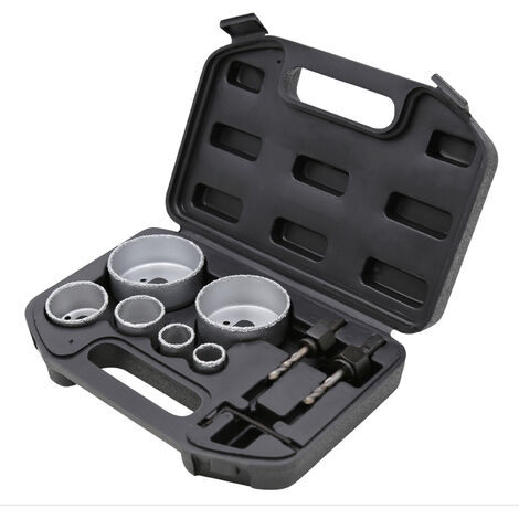 Jeu Scies de cloche Ensemble d’outils 9 pièces Perceuse Carreaux Carrelage Trépan de forage Couronne