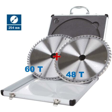 KIT 2 LAMES TCT SCHEPPACH Ø254mm POUR LES SCIE CIRCULAIRE POUR BOIS ALUMINIUM