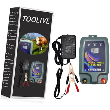 Kit de clôture électrique, Clôture électrique pour bétail, animaux, électrificateur de clôture, haute puissance, 3 modes d'alimentation pour élevage de volailles