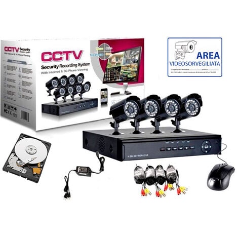 KIT DE VIDEOSURVEILLANCE 4 CAMERA INFRAROUGE HD160 + DVR + ALIMENTATION + CABLES