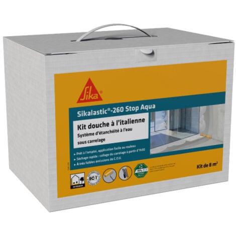 Kit douche à l'italienne SIKA - Étanchéité sous carrelage Sikalastic 260 Stop Aqua - 8m²