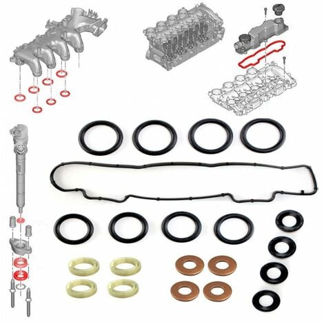 Kit joint injecteur 1.6hdi avec joint de collecteur d'admission et joint de cache culbuteur