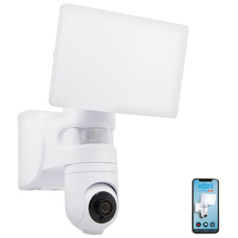 KOZii - Projecteur mural connecté avec caméra intégrée KOZII Détecteur de mouvement 2200 lumens Blanc froid - KPRCAM2000