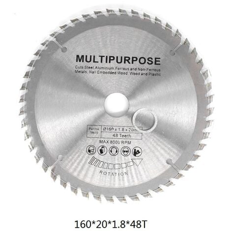 Lame de scie circulaire Silver Disque rotatif pour la coupe du bois 60 dents,160 mm