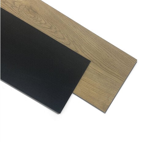 Lames de sol PVC adhésives -Boite de 10 lames vinyle auto-adhésives - 2,554 m² - Plancher massif épaisseur 5 mm,0,5 mm couche d'usure -S6009-2