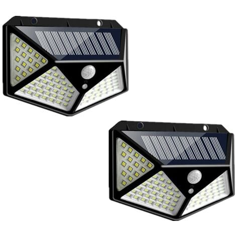 Lampe solaire 100LED IP65 étanche extérieur - 2 Pack