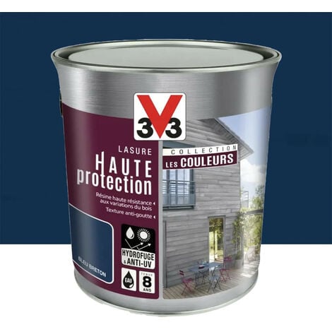 Lasure Haute Protection V33 Les Couleurs 8 ans Bleu Breton 2,5 L
