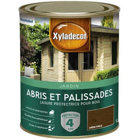 Lasure protectrice pour bois extérieur - Abris et Palissades - aspect mat chêne foncé 1 L - Xyladecor