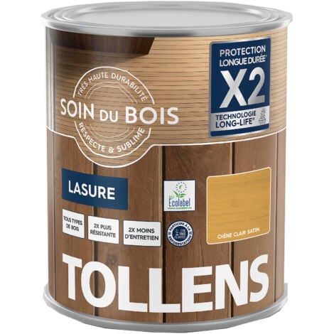 Lasure - Ultra Résistante - Tollens - Tous Types de bois - Satin - Chêne Clair - 1L