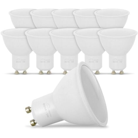 Lot de 10 Ampoules LED GU10 5W eq. 40W 6000K Blanc Froid