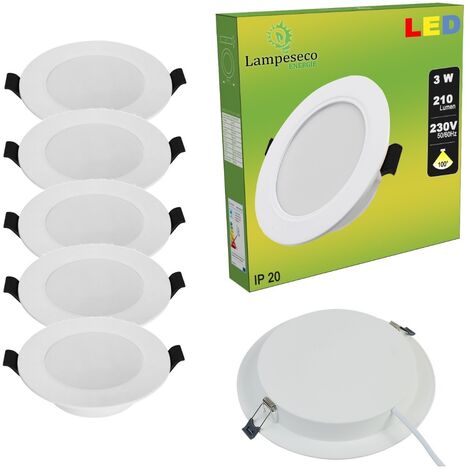 Lot de 10 Spot Encastrable LED Downlight Panel Extra-Plat 3W Blanc Neutre 4200-4500K