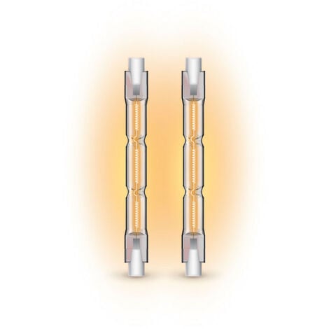 Lot de 2 ampoules halogènes culot R7S, 78mm, 2216 Lumens, 2900 Kelvins, Blanc chaud Dimmable