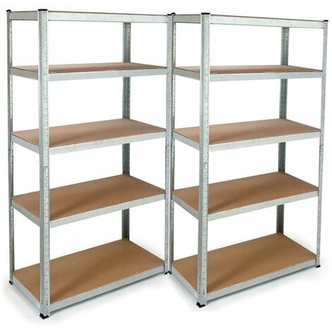 Lot de 2 étagères garage charges lourdes EURO VANADIUM - En métal - 8 plateaux - 2X 160 x 80 x 40 cm