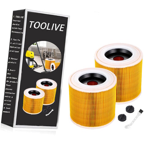Lot de 2 Filtres pour Aspirateur Kärcher WD3 Premium, WD2, WD3P, MV2, MV3 - Filtre de rechange WD3 - 6.414-552.0