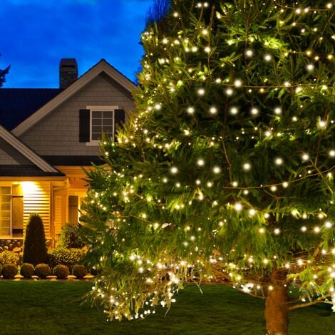 Lot de 2 guirlandes solaires 240 LED lampes extérieures étanches