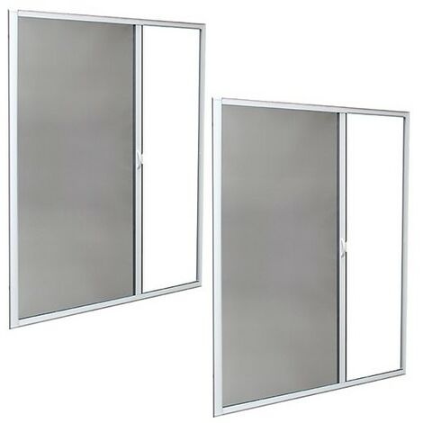 Lot de 2 Moustiquaires Latérales ALU H220 cm x L130 cm Blanc