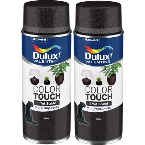 Lot de 2 - Peinture aérosol Color Touch Multi-Supports - Effet Sablé Noir 400 ml - Dulux Valentine