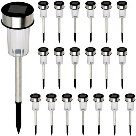 Lot de 20 bornes solaires à LED lampes de jardin à planter