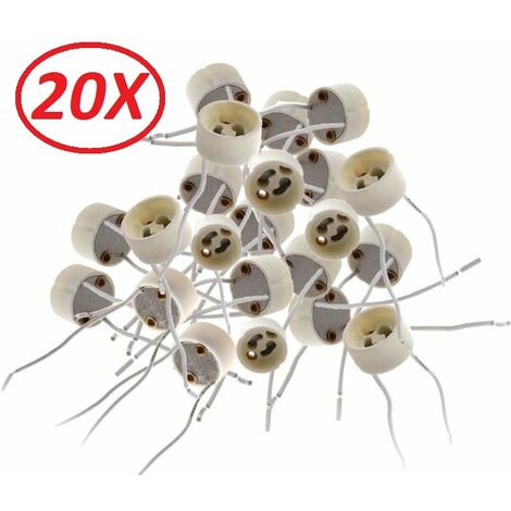 Lot de 20 Douilles Culot GU10 pour Ampoule Halogène ou Led