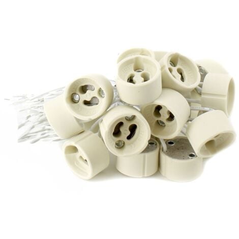 Lot de 20 douilles GU10 pour ampoule halogène et LED