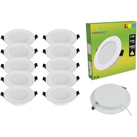 Lot de 20 Spot Encastrable LED Downlight Panel Extra-Plat 3W Blanc Neutre 4500K
