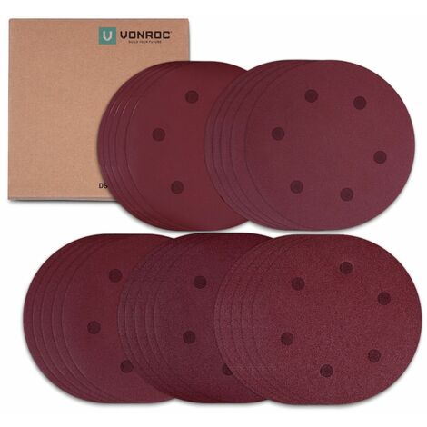 Lot de 25 papiers abrasifs – Universel – Pour murs et plafond – 225 mm – avec bande adhésive