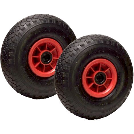 LOT de 2x roue gonflable diable 260 x 85  (3.00-4) alésage 25 mm roulement à rouleaux