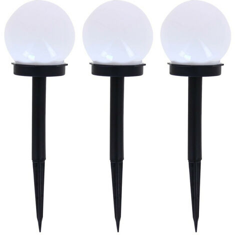 Lot de 3 balises LED solaires, LED RVB, lumière multi-colore, 8h d'autonomie