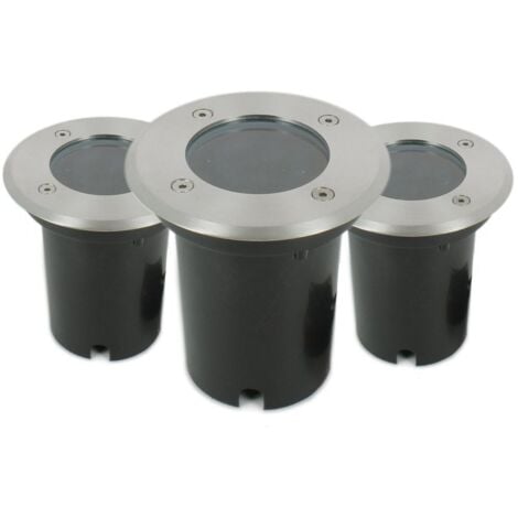 Lot de 3 Spots Encastrables de sol CANYON INOX 304 GU10 IP67