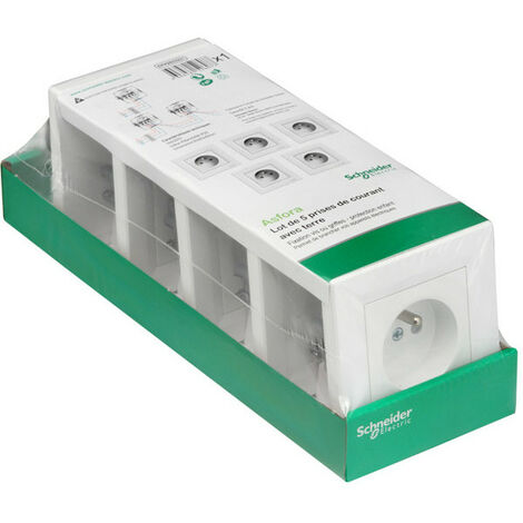 Lot de 5 prises 2P+T Asfora