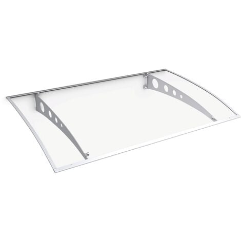 Marquise auvent de porte, 140 x 89 cm, Schulte Lyra, polycarbonate, fixations blanches