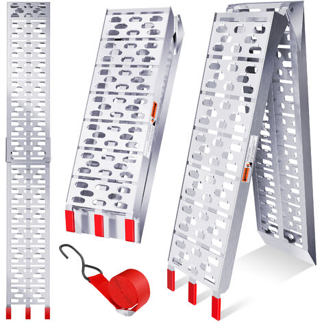 Masko® ALU Rampe d'accès Rampe de chargement Rail de chargement Antiglisse rabattable 1x rampe d'accès