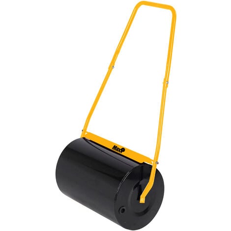 MaxxGarden Rouleau à gazon 50 cm - Rouleau à Gazon pour Une Belle pelouse et Contre Les Bosses - Rouleau de jardin - Rouleau à main - A remplir de sable ou d'eau - Ø33cm - 38L - Jaune/Noir