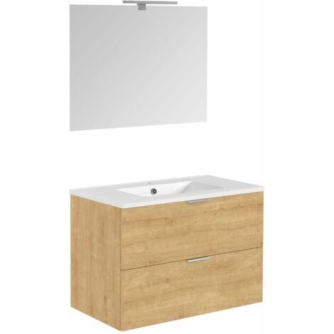 Meuble sous-vasque EURO PACK 80 cm couleur chêne