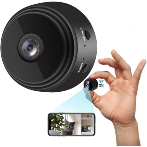 Mini Camera Cachee Enregistreur Petite,Camera Surveillance Wifi,Caméra Video Sécurité Bébé sans Fil Hidden ,Interieur/Exterieur, Noir - A9