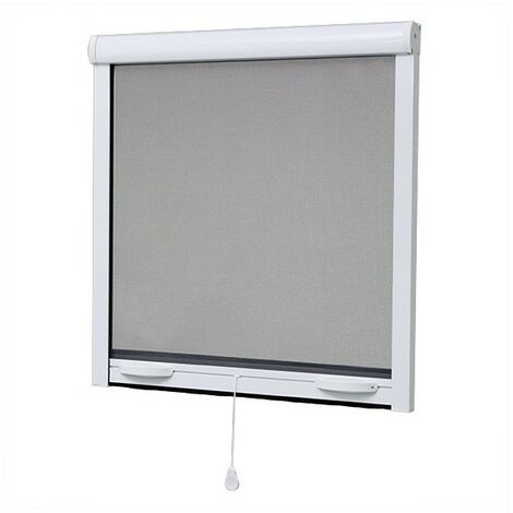 MOUSTIQUAIRE EN ALU ENROULABLE H.145 X L.130 cm POUR FENETRE, coloris BLANC