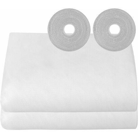 Moustiquaire Fenetre 2 Paquets 150x200cm Toile Moustiquaire pour Fenêtre Adhesif Ajustable Filet écran Insecte (Blanche)