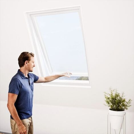 Moustiquaire pour velux avec zip Gris anthracite